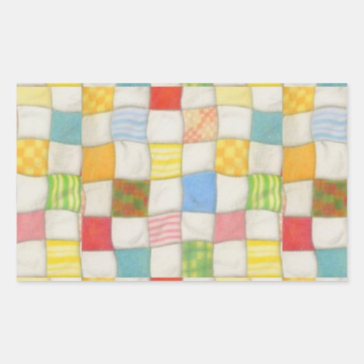 CRAZY QUILT 長方形ステッカー 長方形シール (正面)