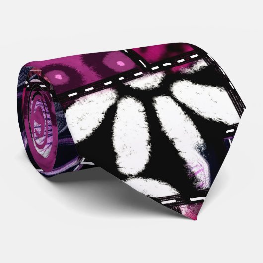 Crazy Quilt Black Cherry Floral Pattern  ネクタイ (ロール)