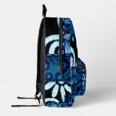 Crazy Quilt Blue Floral Gingham Pattern Abstract プリントバックパック (左)