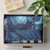 Crazy Quilt Blue Floral Pattern Decoupage 薄葉紙 (ギフト)