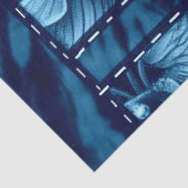 Crazy Quilt Blue Floral Pattern Decoupage 薄葉紙 (詳細)