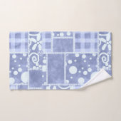 Crazy Quilt Blue Gingham Floral Pattern バスタオルセット (ハンドタオル)