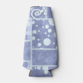 Crazy Quilt Blue Gingham Floral Pattern  ボトルクーラー (正面)