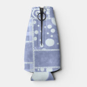 Crazy Quilt Blue Gingham Floral Pattern  ボトルクーラー (裏面)