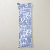 Crazy Quilt Blue Gingham Floral Personalized  ボディピロー (裏面 (縦))