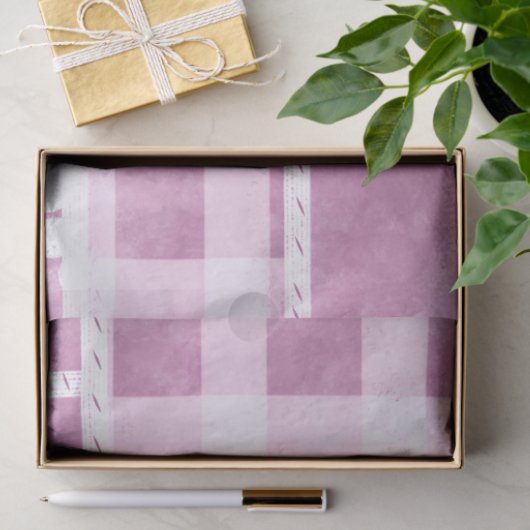 Crazy Quilt Dusty Pink Floral Pattern Decoupage 薄葉紙 (ギフト)