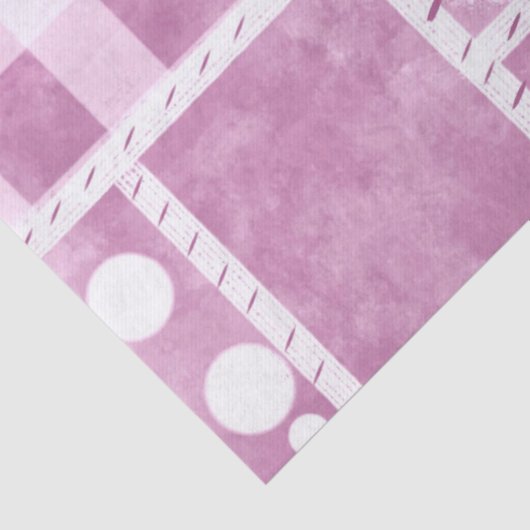 Crazy Quilt Dusty Pink Floral Pattern Decoupage 薄葉紙 (詳細)