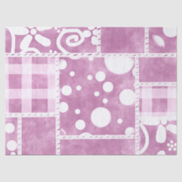 Crazy Quilt Dusty Pink Floral Pattern Decoupage 薄葉紙