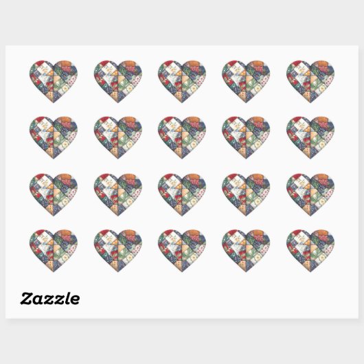 Crazy Quilt Heart Design ハートシール (シート)