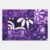 Crazy Quilt Multi-Color Floral Pattern Decoupage ラッピングペーパーシート (正面3)