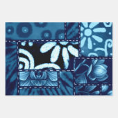 Crazy Quilt Multi-Color Floral Pattern Decoupage ラッピングペーパーシート (正面2)