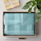 Crazy Quilt Teal Gingham Personalized Decoupage 薄葉紙 (ギフト)