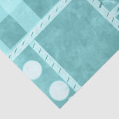 Crazy Quilt Teal Gingham Personalized Decoupage 薄葉紙 (詳細)