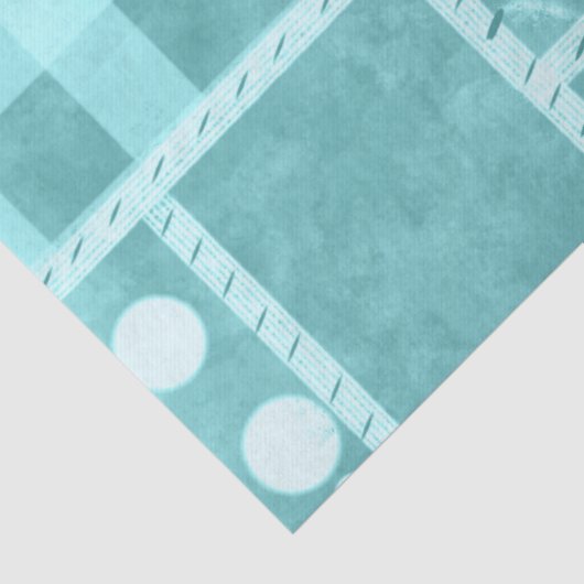 Crazy Quilt Teal Gingham Personalized Decoupage 薄葉紙 (詳細)