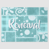 Crazy Quilt Teal Gingham Personalized Decoupage 薄葉紙 (正面)