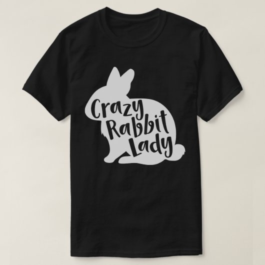 Crazy Rabbit Lady Funny Cute Bunny Lover Design P Tシャツ (デザイン正面)