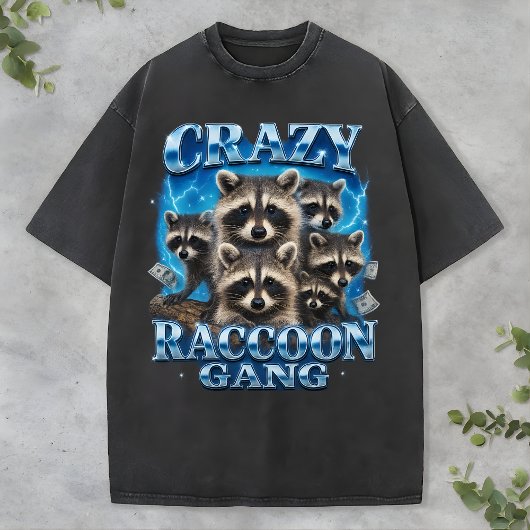 Crazy Raccoon Gang Bootleg Funny Animal Rap Tee Tシャツ