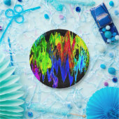 crazy rainbow ペーパープレート (パーティー)