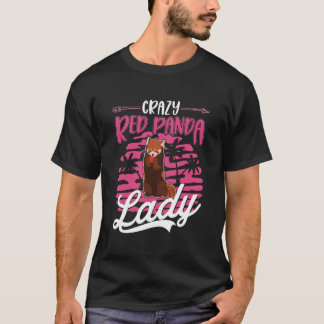 Crazy Red Panda Lady Red Panda Tシャツ