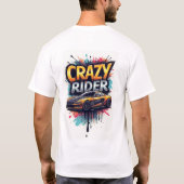 Crazy Rider: Vibrant Graffiti Art Tシャツ (裏面)