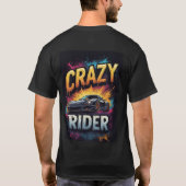 Crazy Rider: Vibrant Sports car Art Tシャツ (裏面)
