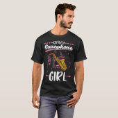 Crazy Saxophone Girl Saxophonist Tシャツ (正面フル)