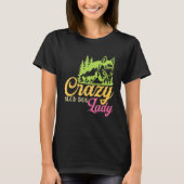 Crazy Sled Dog Lady Mushing Sled Dog Team Tシャツ (正面)