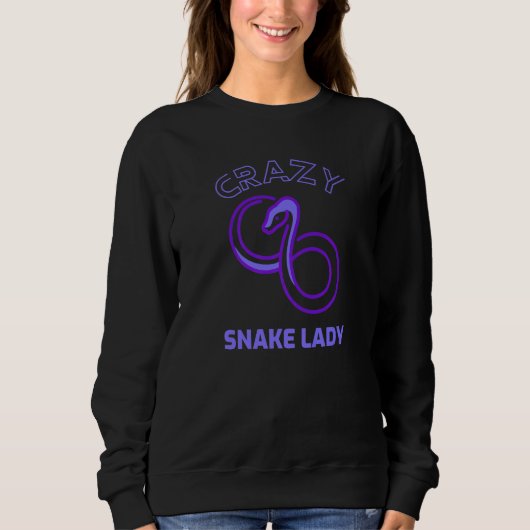 Crazy Snake Lady Snake Reptile Python Graphic 2 スウェットシャツ (正面)