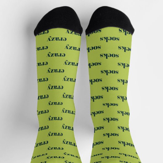Crazy Socks - socks crazy, on green ソックス (上部)