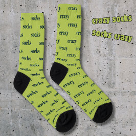 Crazy Socks - socks crazy, on green ソックス