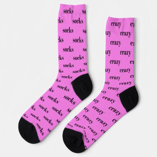 Crazy Socks - socks crazy, on pink ソックス (左)