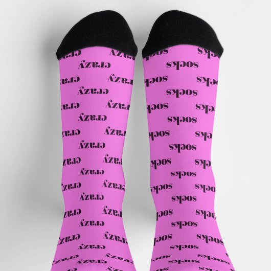 Crazy Socks - socks crazy, on pink ソックス (上部)