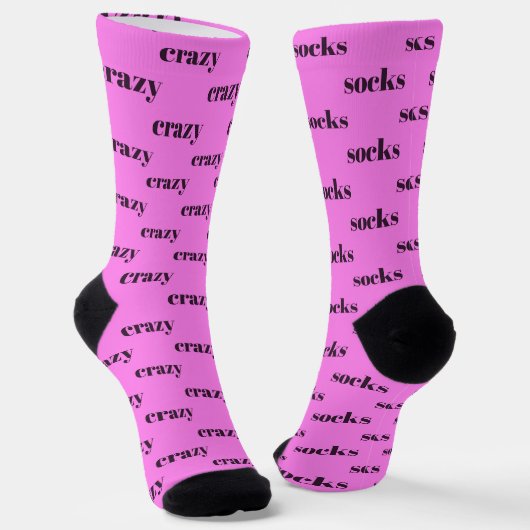 Crazy Socks - socks crazy, on pink ソックス (傾斜あり)
