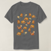 Crazy Space Cat Food Tee, Pizza, Taco, Hamburger,  Tシャツ (デザイン正面)