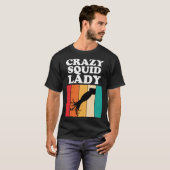 Crazy Squid Lady Squid Seafood Girls Women Tシャツ (正面フル)