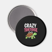 Crazy Tortoise Lady Tortoises Mom Women Turtle (1) マグネット (正面/裏面)