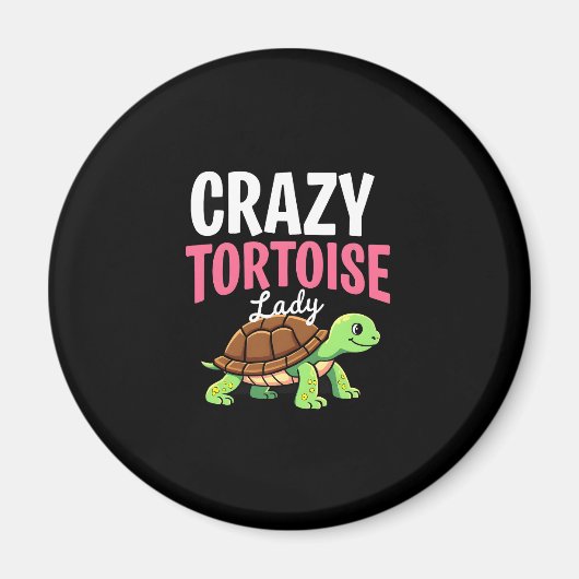 Crazy Tortoise Lady Tortoises Mom Women Turtle (1) マグネット (正面)