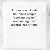 Crazy Trump Mistakes Asylum  Hankamer Artjunkhaus 長方形シール (バッグ)