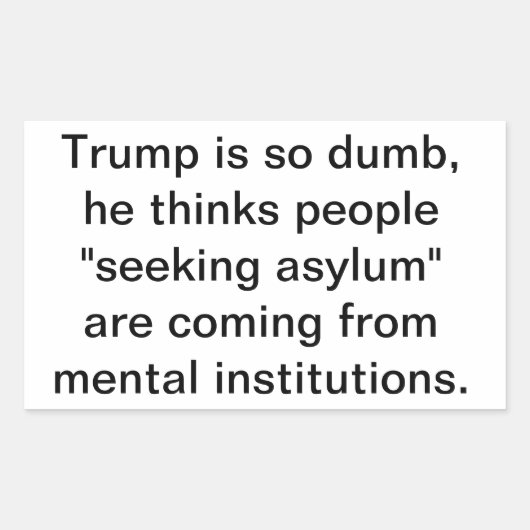 Crazy Trump Mistakes Asylum  Hankamer Artjunkhaus 長方形シール (正面)