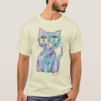 Crazy watercolor cat tシャツ