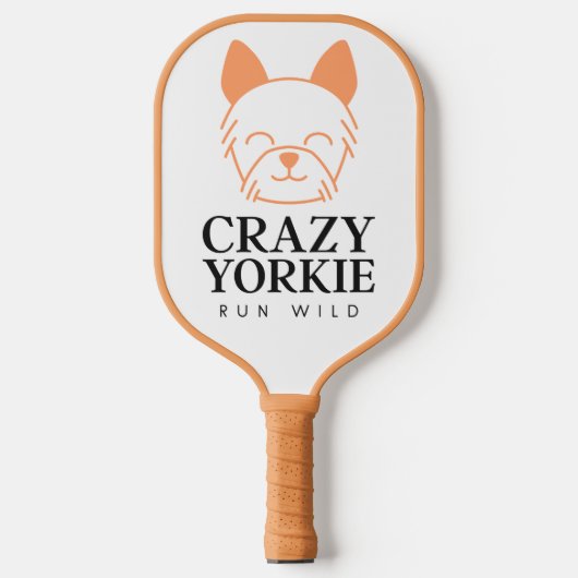 Crazy Yorkie Run Wild Custom Pickleball Paddles ピックルボールラケット (正面)