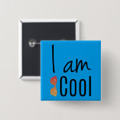 Crazydeal p592私はクールな標準的な正方形ボタンです 缶バッジ (正面&裏面)