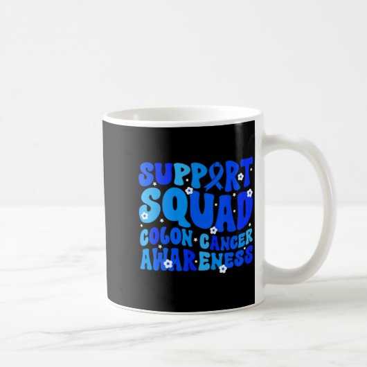Crc colon cancer awareness support squad blue コーヒーマグカップ (右)