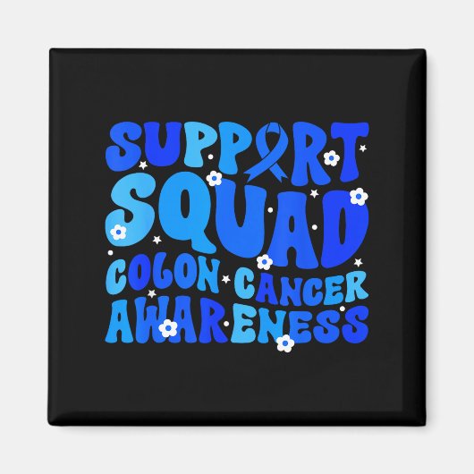 Crc colon cancer awareness support squad blue マグネット (正面)
