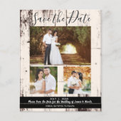 Cream 素朴 Barn Woodの結婚写真Save the Date (正面)