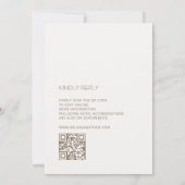 Cream 3D Flowers Roses Simple Wedding 招待状 (裏面)