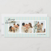 Cream and Blue Chic Vertical Stripes 3 Photo (正面)