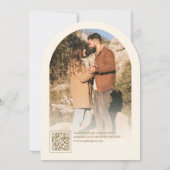 Cream and Gold Arch Photo QR Code Bridal Shower 招待状 (裏面)
