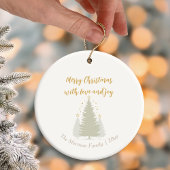 Cream and Gold Christmas Tree and Stars セラミックオーナメント