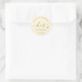 Cream and Gold His Favorite Wedding Treat Bag ラウンドシール (バッグ)